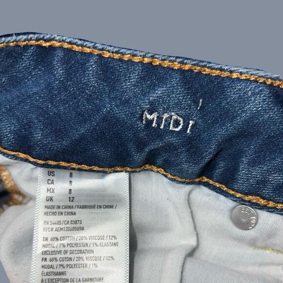 American Eagle Super Stretch Midi Denim Shorts Size 8 #134 - Picture 3 of 4